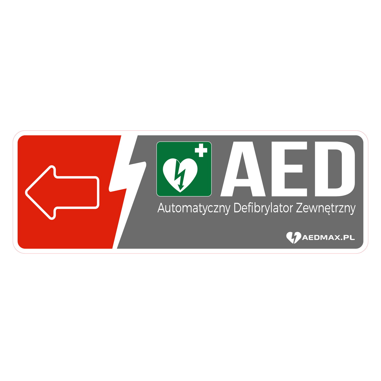 Tablica AED kierunkowa Lewa  - wewnętrzna