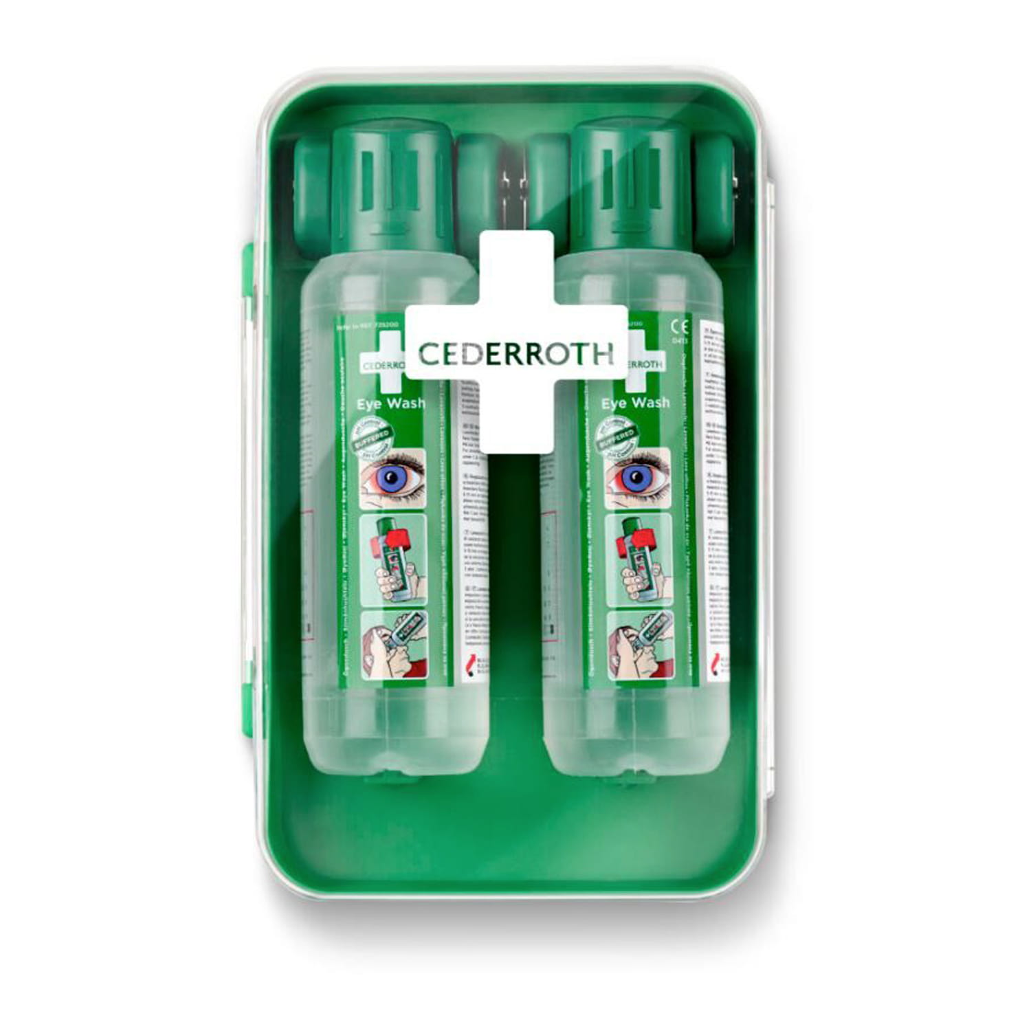Płukanka do oczu 2x500 ml w szafce Cederroth Eye Wash Cabinet [REF:51011040]