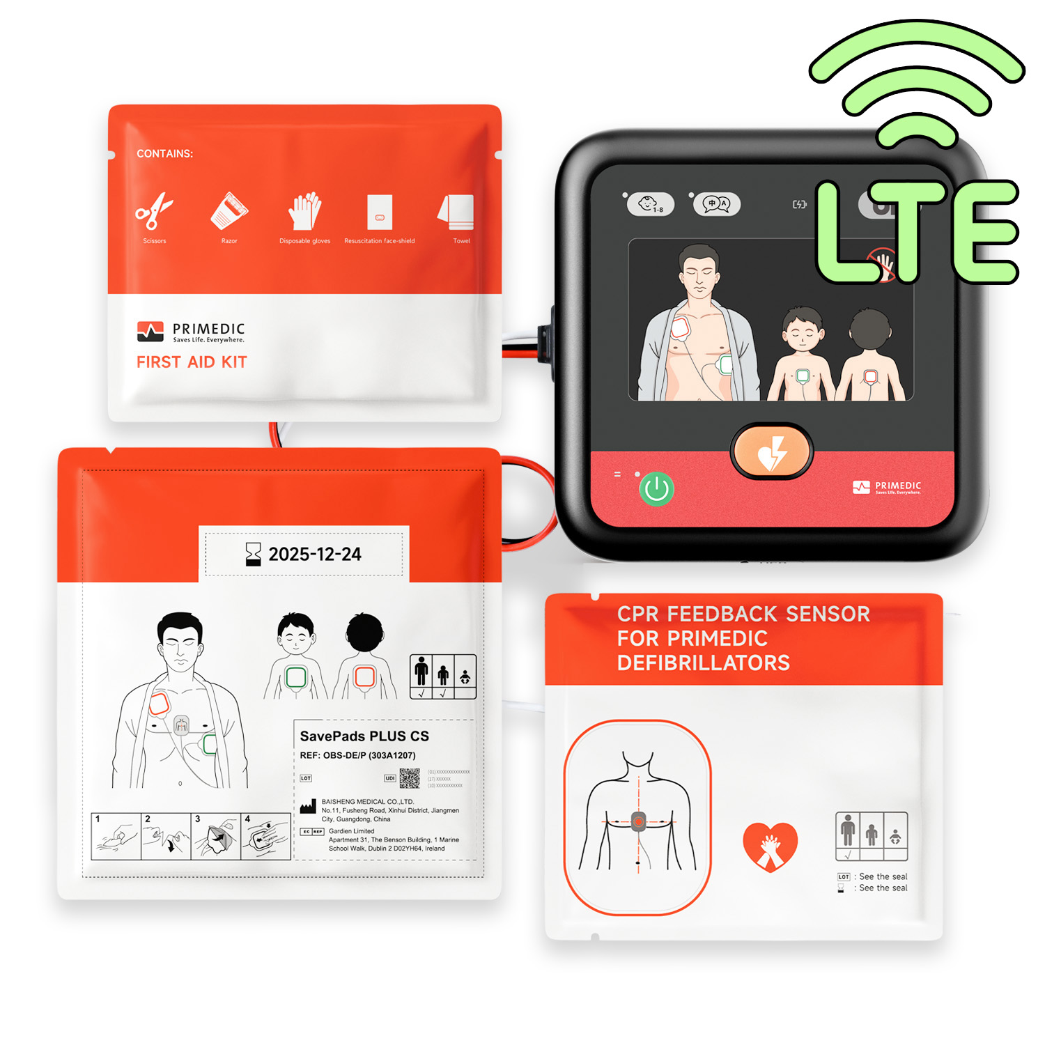 Defibrylator AED Primedic myPAD z czujnikiem uciśnięć CPR Feedback, wersja 4G (LTE) [REF: 97970]