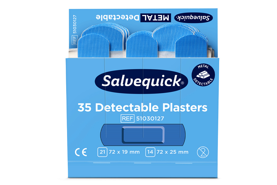 Plastry niebieskie wykrywalne Salvequick Cederroth [REF:51030127]