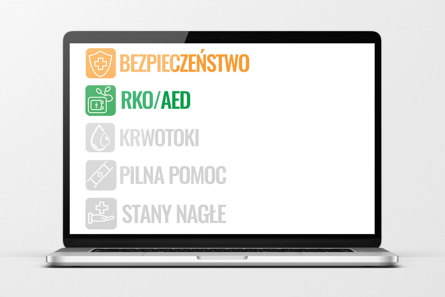 Modułowa Pierwsza Pomoc - Kurs e-learningowy - moduły BEZPIECZEŃSTWO, RKO/AED
