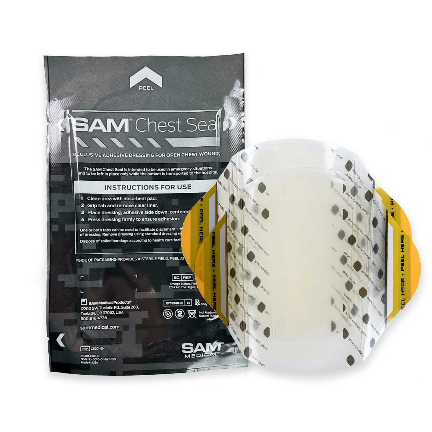 Opatrunek okluzyjny SAM Chest Seal (2 szt.)